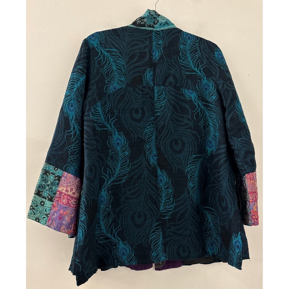 Soft Surroundings Peacock Patchwork Jacquard Jack… - image 2